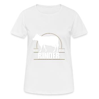 Herr der Rinder - Frauen T-Shirt atmungsaktiv - Weiß - Vorne - AI Model Female 172 dark (172cm)