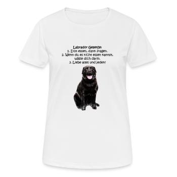 Die Gesetze eines Labradors - Frauen T-Shirt atmungsaktiv - Weiß - Vorne - AI Model Female 172 dark (172cm)