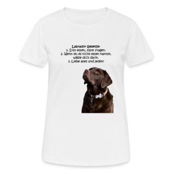 Die Gesetze eines Labradors - Frauen T-Shirt atmungsaktiv - Weiß - Vorne - AI Model Female 172 dark (172cm)
