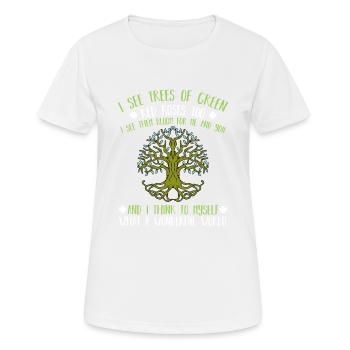 Green Tree Co2 Climate Environment Energy Bio Gift - Women's Breathable T-Shirt - white - Front - AI Model Female 172 dark (172cm)
