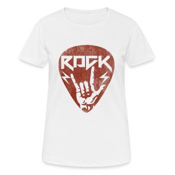 Guitar plectrum rock - Women's Breathable T-Shirt - white - Front - AI Model Female 172 dark (172cm)
