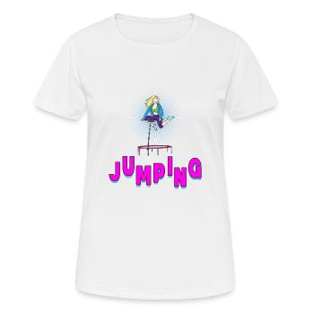Jumping trampoline jumpstyle hopping sport - Women's Breathable T-Shirt - white - Front - AI Model Female 172 dark (172cm)