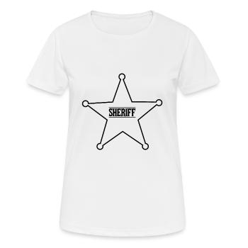 Sheriff - Frauen T-Shirt atmungsaktiv - Weiß - Vorne - AI Model Female 172 dark (172cm)