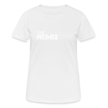 remix zusammen mit original vater/sohn/mutter/toch - Frauen T-Shirt atmungsaktiv - Weiß - Vorne - AI Model Female 172 dark (172cm)