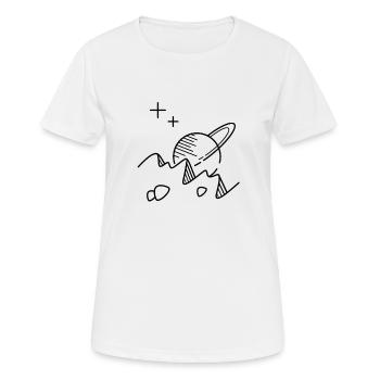 Planet - Frauen T-Shirt atmungsaktiv - Weiß - Vorne - AI Model Female 172 dark (172cm)