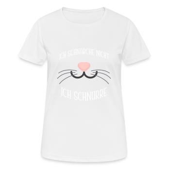 Ich Schnarche Nicht Ich Schnurre Katzen Kater - Frauen T-Shirt atmungsaktiv - Weiß - Vorne - AI Model Female 172 dark (172cm)