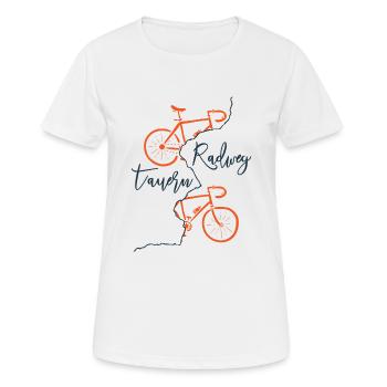 Tauern-Radweg - Frauen T-Shirt atmungsaktiv - Weiß - Vorne - AI Model Female 172 dark (172cm)