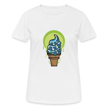 Tentakel Ice Cream Eis Tintenfisch Oktopus - Frauen T-Shirt atmungsaktiv - Weiß - Vorne - AI Model Female 172 dark (172cm)