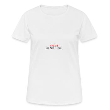 MEER - Frauen T-Shirt atmungsaktiv - Weiß - Vorne - AI Model Female 172 dark (172cm)