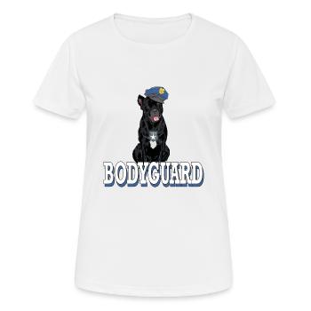Cane Corso Bodyguard Security protection chien - T-shirt respirant Femme - blanc - Devant - AI Model Female 172 dark (172cm)