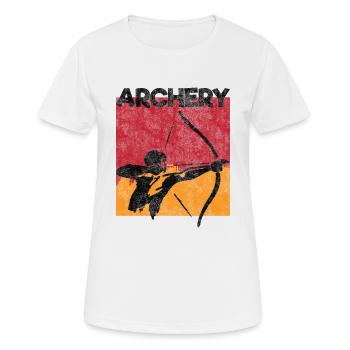 Shooting Bow Arrow Bow - Women's Breathable T-Shirt - white - Front - AI Model Female 172 dark (172cm)
