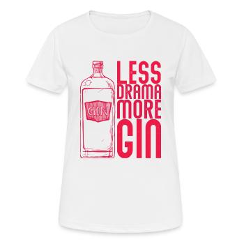 Gin Less Drama more Gin - Frauen T-Shirt atmungsaktiv - Weiß - Vorne - AI Model Female 172 dark (172cm)