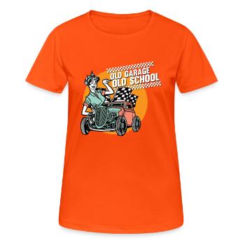Pinup vintage rockabilly - Women's Breathable T-Shirt - neon orange - Front - AI Model Female 172 dark (172cm)