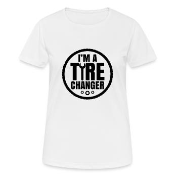 Pneus Changement de roue Changement de roue mécanicien roue - T-shirt respirant Femme - blanc - Devant - AI Model Female 172 dark (172cm)
