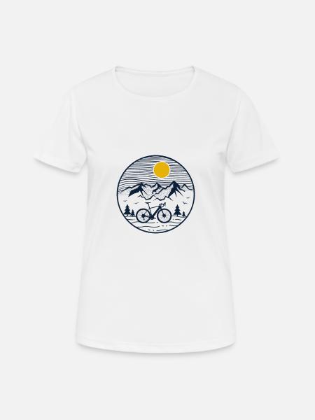 Mountains Landscape Nature Bike Holiday Gift - Women's Breathable T-Shirt - white