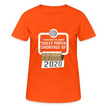 Toilettenpapier Lustig Lustige Person Geschenk - Frauen T-Shirt atmungsaktiv - Neonorange - Vorne - AI Model Female 172 dark (172cm)