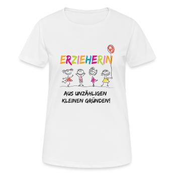 Erzieherin aus kleinen Gründen - Geschenk Kita - Frauen T-Shirt atmungsaktiv - Weiß - Vorne - AI Model Female 172 dark (172cm)
