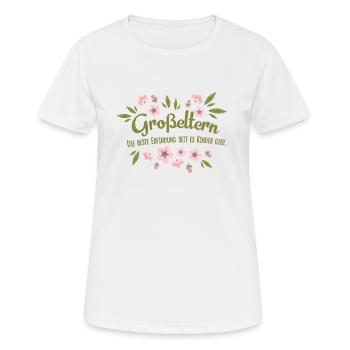 Großeltern die beste Erfindung - Geschenk Oma Opa - Frauen T-Shirt atmungsaktiv - Weiß - Vorne - AI Model Female 172 dark (172cm)