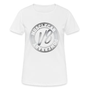V8 Motor Musclecar Ami - T-shirt respirant Femme - blanc - Devant - AI Model Female 172 dark (172cm)