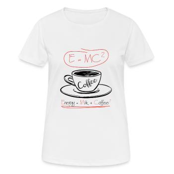 E = MC2 - Frauen T-Shirt atmungsaktiv - Weiß - Vorne - AI Model Female 172 dark (172cm)