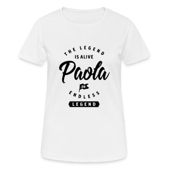 Paola Personalized Name Birthday Gift - Women's Breathable T-Shirt - white - Front - AI Model Female 172 dark (172cm)