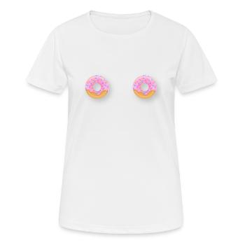 Donut Breast Tits Boobs - Women's Breathable T-Shirt - white - Front - AI Model Female 172 dark (172cm)