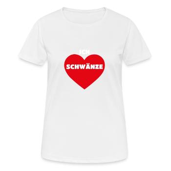 Ich liebe schwänze Junggesellenabschied Geschenk - Frauen T-Shirt atmungsaktiv - Weiß - Vorne - AI Model Female 172 dark (172cm)
