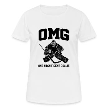 Ice hockey goalkeeper goalie hockey keeper gift - Women's Breathable T-Shirt - white - Front - AI Model Female 172 dark (172cm)