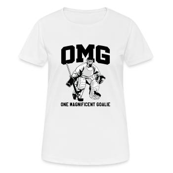 Ice hockey goalkeeper goalie hockey keeper gift - Women's Breathable T-Shirt - white - Front - AI Model Female 172 dark (172cm)