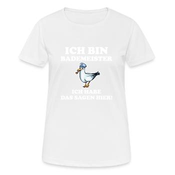 Bademeister - Frauen T-Shirt atmungsaktiv - Weiß - Vorne - AI Model Female 172 dark (172cm)