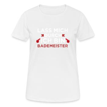 Bademeister - Frauen T-Shirt atmungsaktiv - Weiß - Vorne - AI Model Female 172 dark (172cm)