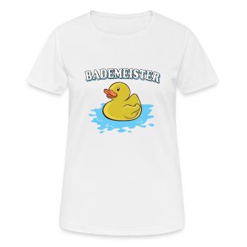 Bademeister Gummiente - Frauen T-Shirt atmungsaktiv - Weiß - Vorne - AI Model Female 172 dark (172cm)