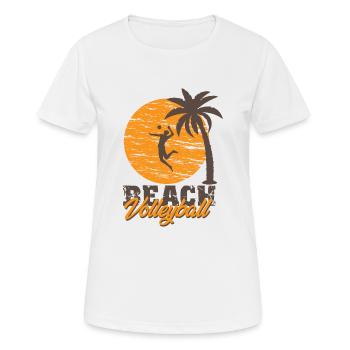 Beachvolleyball - Frauen T-Shirt atmungsaktiv - Weiß - Vorne - AI Model Female 172 dark (172cm)