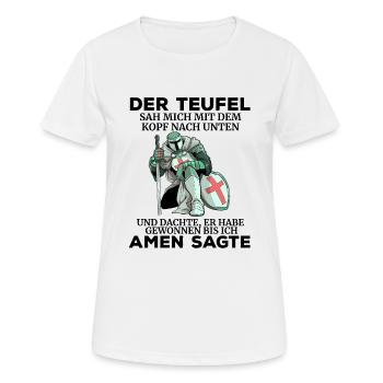 Tempelritter Grafik Templer Teufel Tempel Ritter - Frauen T-Shirt atmungsaktiv - Weiß - Vorne - AI Model Female 172 dark (172cm)