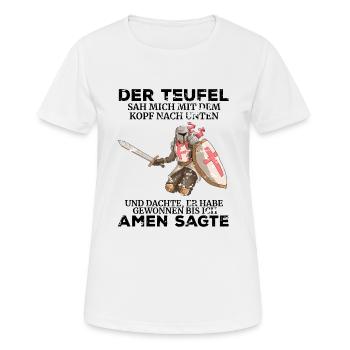 Tempelritter Grafik Templer Tempel Ritter Teufel - Frauen T-Shirt atmungsaktiv - Weiß - Vorne - AI Model Female 172 dark (172cm)