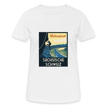 saechsische schweiz Klettern Geschenk - Frauen T-Shirt atmungsaktiv - Weiß - Vorne - AI Model Female 172 dark (172cm)