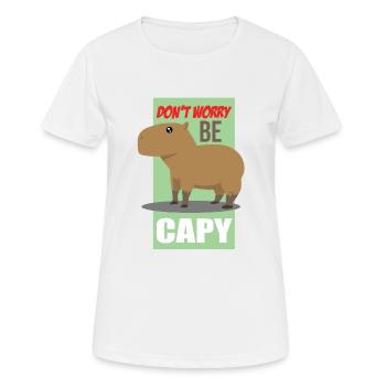 Un petit rongeur capybara heureux dit ne vous inquiétez pas - T-shirt respirant Femme - blanc - Devant - AI Model Female 172 dark (172cm)