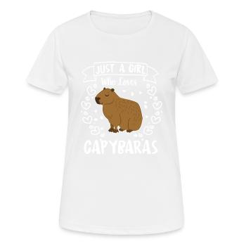 Juste une fille qui aime Capybaras Mignon Capybara - T-shirt respirant Femme - blanc - Devant - AI Model Female 172 dark (172cm)
