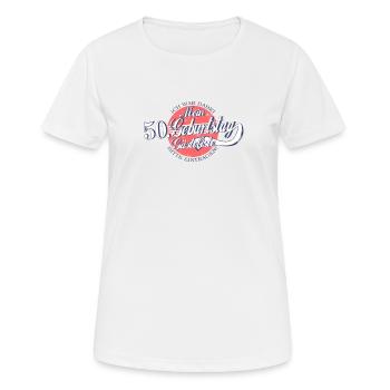 Vintage 50th Birthday Guest list Guestbook 50 - Women's Breathable T-Shirt - white - Front - AI Model Female 172 dark (172cm)