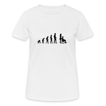 Rollstuhl Evolution des Menschen Handicap - Frauen T-Shirt atmungsaktiv - Weiß - Vorne - AI Model Female 172 dark (172cm)