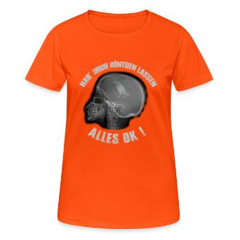 Hab Mich Röntgen Lassen Röntgenbild X-Ray Vogel - Frauen T-Shirt atmungsaktiv - Neonorange - Vorne - AI Model Female 172 dark (172cm)