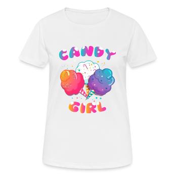 Bonbon en coton Candy Girl Girl Girly Gift - T-shirt respirant Femme - blanc - Devant - AI Model Female 172 dark (172cm)