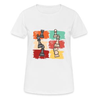 Échiquier rétro échiquier pions - T-shirt respirant Femme - blanc - Devant - AI Model Female 172 dark (172cm)