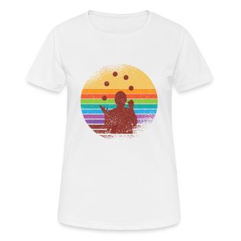 Jongleur jongleur rétro vintage - T-shirt respirant Femme - blanc - Devant - AI Model Female 172 dark (172cm)