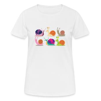 Snails Insects Gardening Snail Lover Gift Cute - Frauen T-Shirt atmungsaktiv - Weiß - Vorne - AI Model Female 172 dark (172cm)