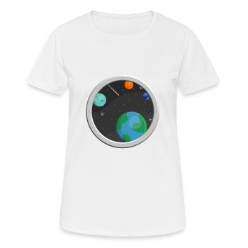 Window into space - Women's Breathable T-Shirt - white - Front - AI Model Female 172 dark (172cm)