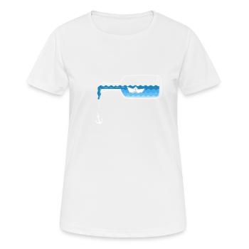 Flaschenpost Kapitän Anker Maritim Seefahrer Meer - Frauen T-Shirt atmungsaktiv - Weiß - Vorne - AI Model Female 172 dark (172cm)