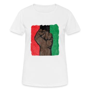 Black Power First-Black History-Black Lives Matter - T-shirt respirant Femme - blanc - Devant - AI Model Female 172 dark (172cm)
