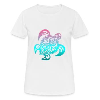 Turtle Mandala Colorful Hawaii Motif Seas - Women's Breathable T-Shirt - white - Front - AI Model Female 172 dark (172cm)
