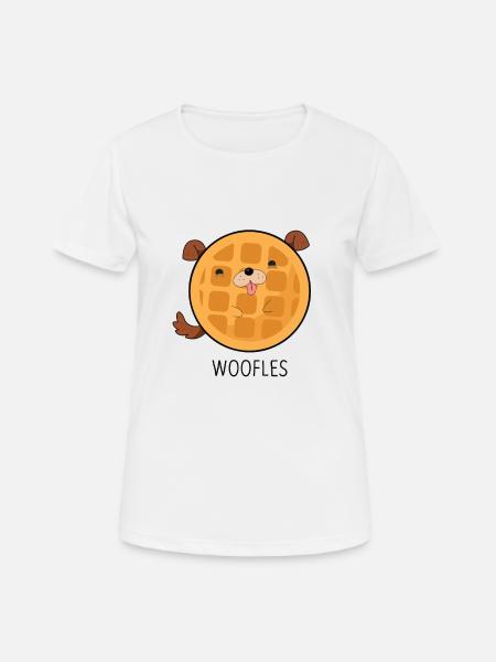Woofles - Chien gaufres chiots - T-shirt respirant Femme - blanc